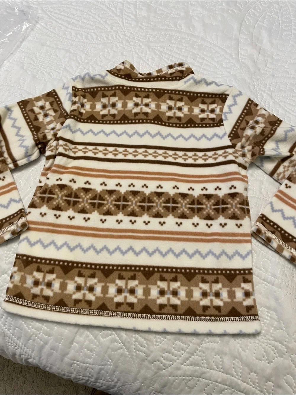 NWT The Children’s Place 3T SIERRA TAN Half Zip Pullover Micro-fleece Fair Isle